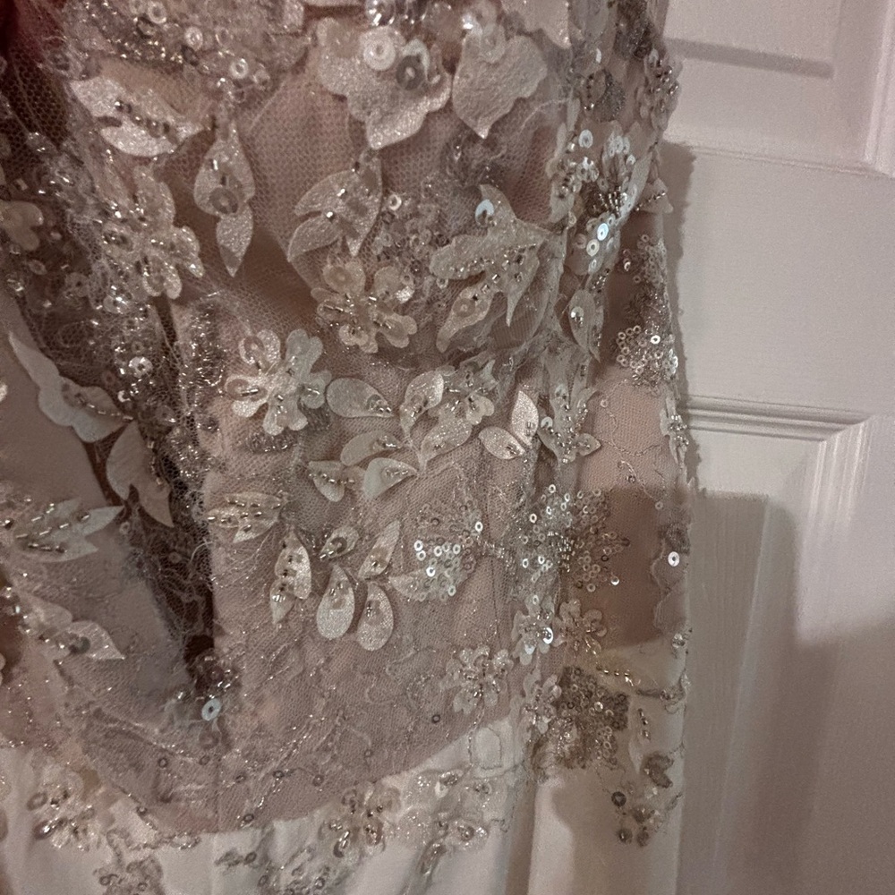 Strapless Beaded Floral Applique Bodice Jumpsuit - DB Studios - Picture 5 of 5
